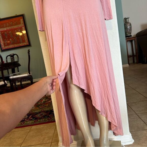 NWOT FREE PEOPLE BEACH BOHO JUPITER ROSE OFF SHOULDER FRONT SLIT MAXI SUNDRESS S - Picture 6 of 13